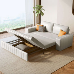 62.99" Modern Upholstered Couch Bed Leather Sleeper Sofa with Storage Space