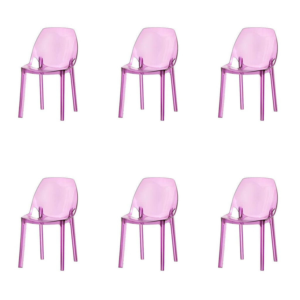 Armless acrylic side Parsons dining chair for indoor home use