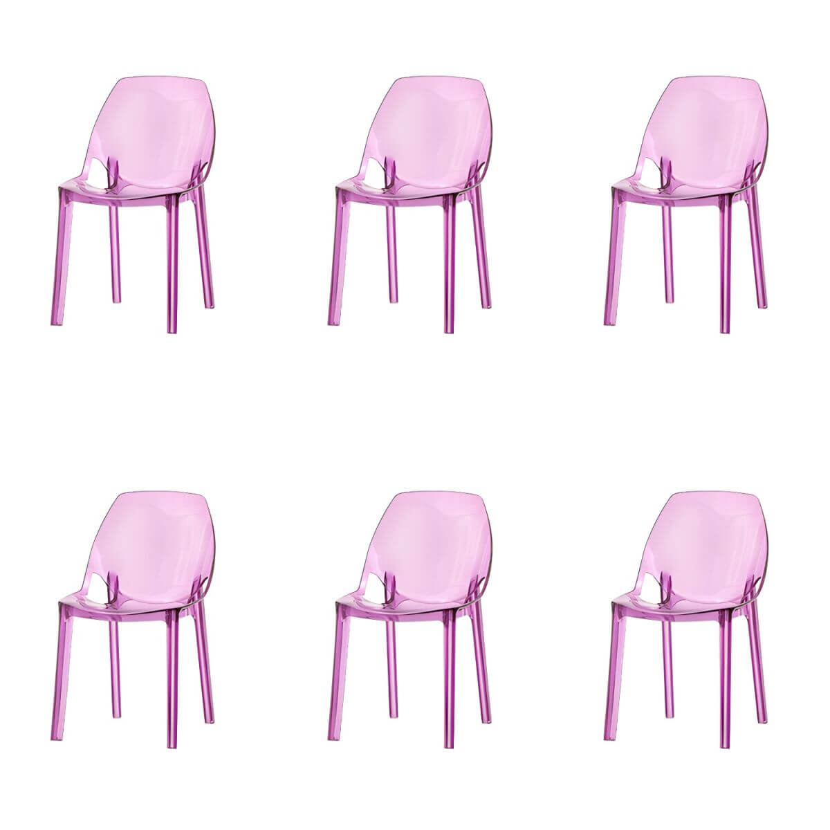 Armless acrylic side Parsons dining chair for indoor home use