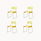 Stackable plastic and acrylic side chair for modern garden and dining use
