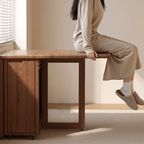 Folding dining table with storage, space-saving and multi-purpose design for small spaces