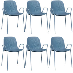 Scandinavian Stackable Plastic & Acrylic Kitchen & Dining Chair with Metal Legs Dining Chairs