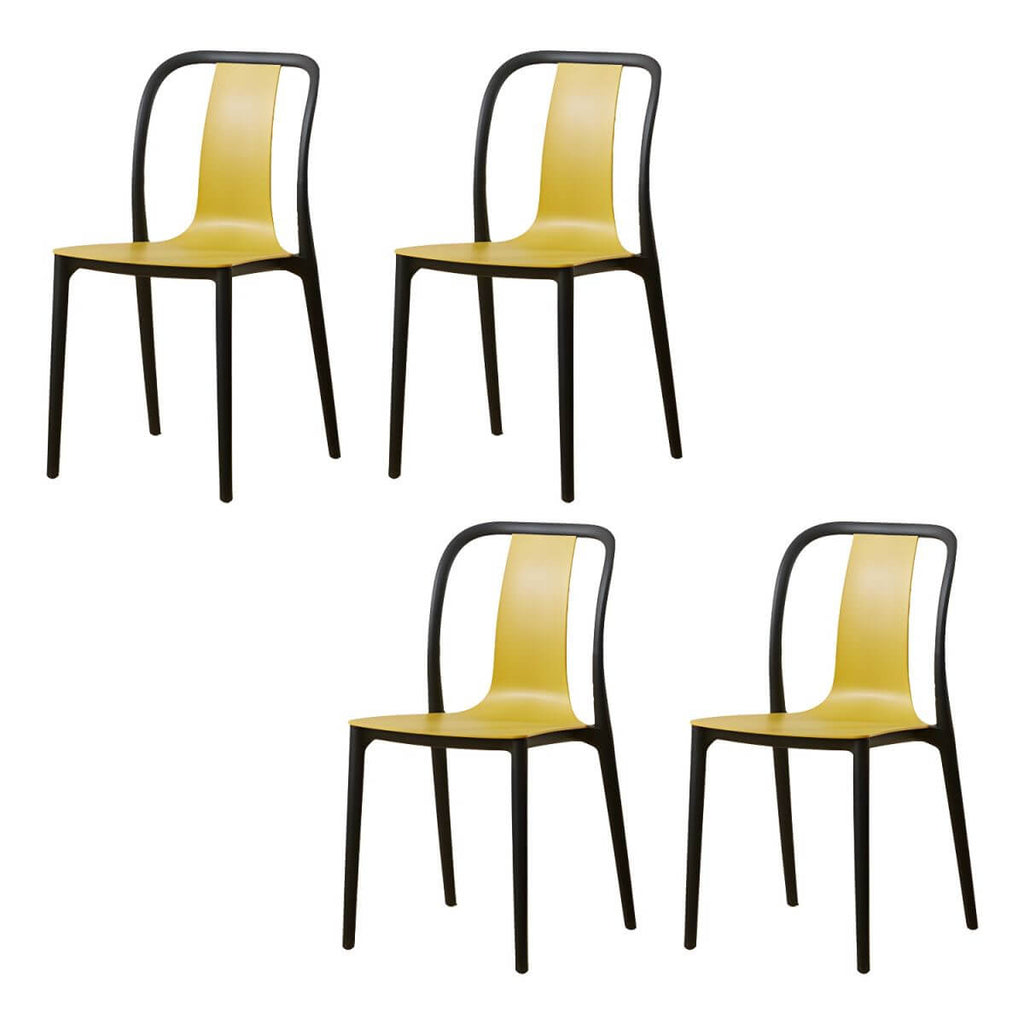 Low-back plastic and acrylic side chair with modern style for kitchen and dining areas