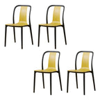 Low-back plastic and acrylic side chair with modern style for kitchen and dining areas
