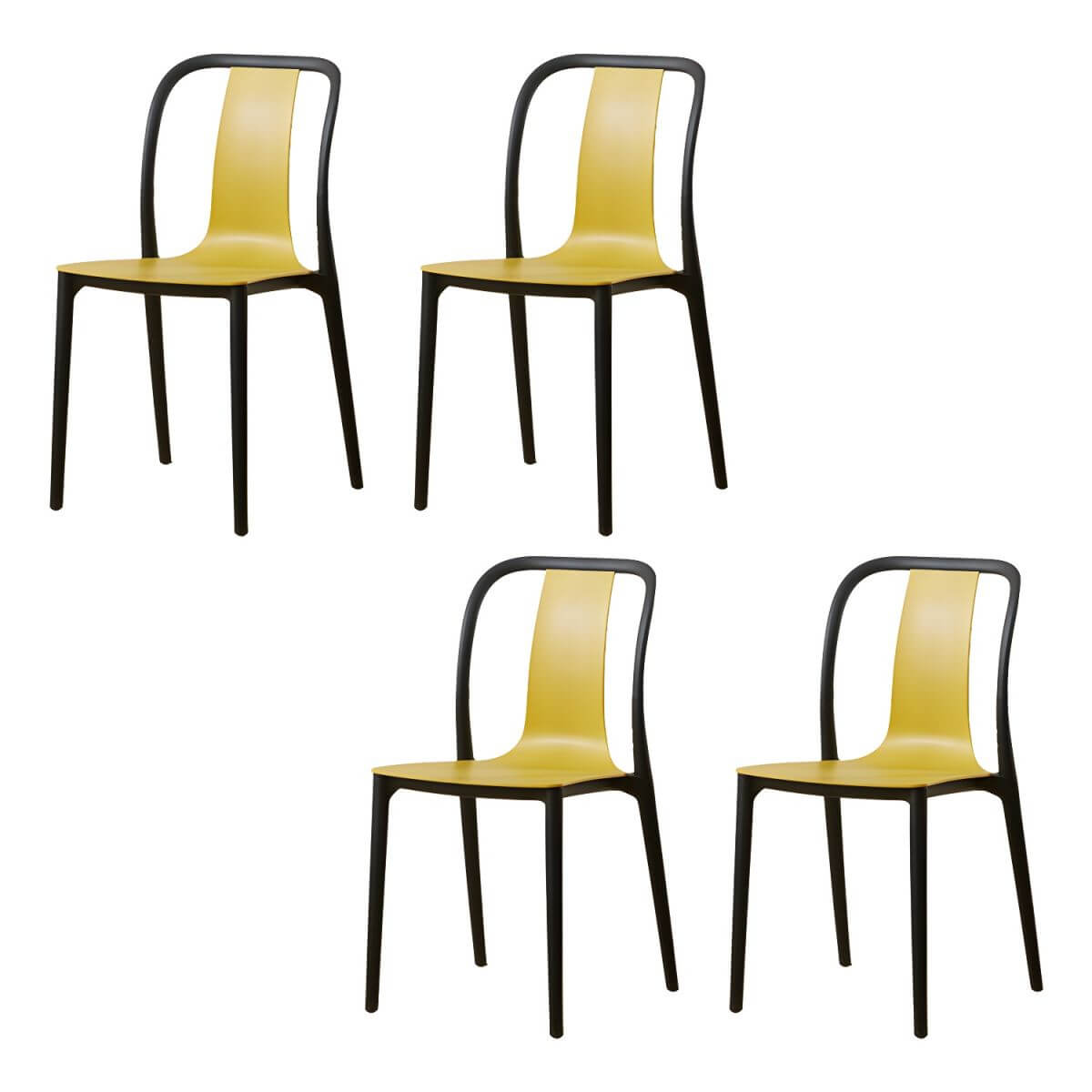 Low-back plastic and acrylic side chair with modern style for kitchen and dining areas