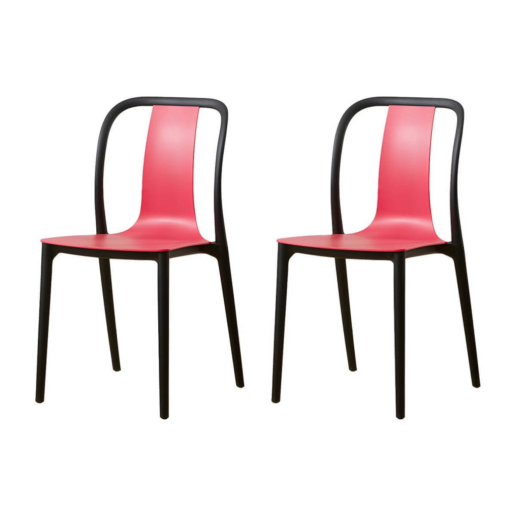 Low-back plastic and acrylic side chair with modern style for kitchen and dining areas