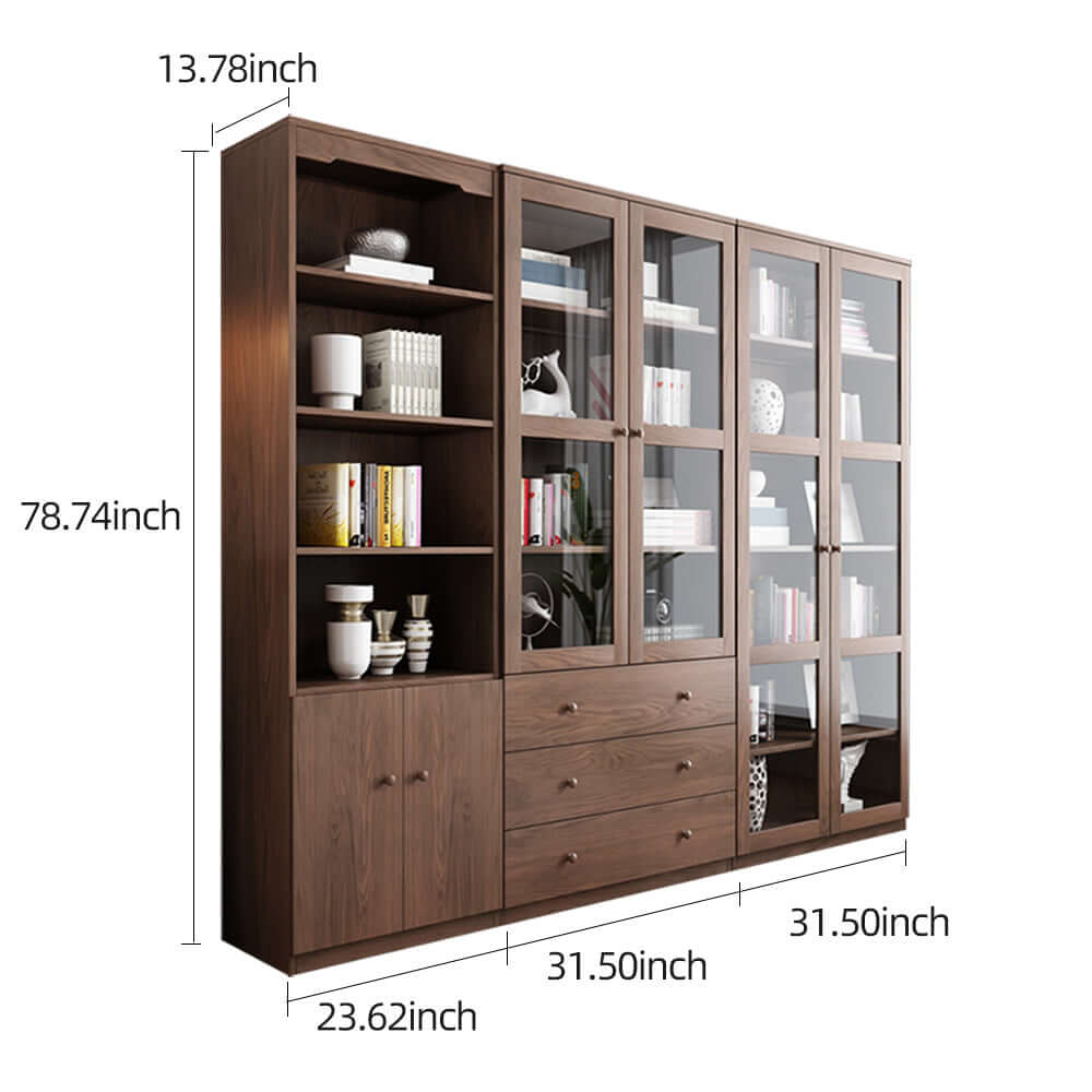 Modern modular floor-to-ceiling bookshelf with doors for versatile storage and organization