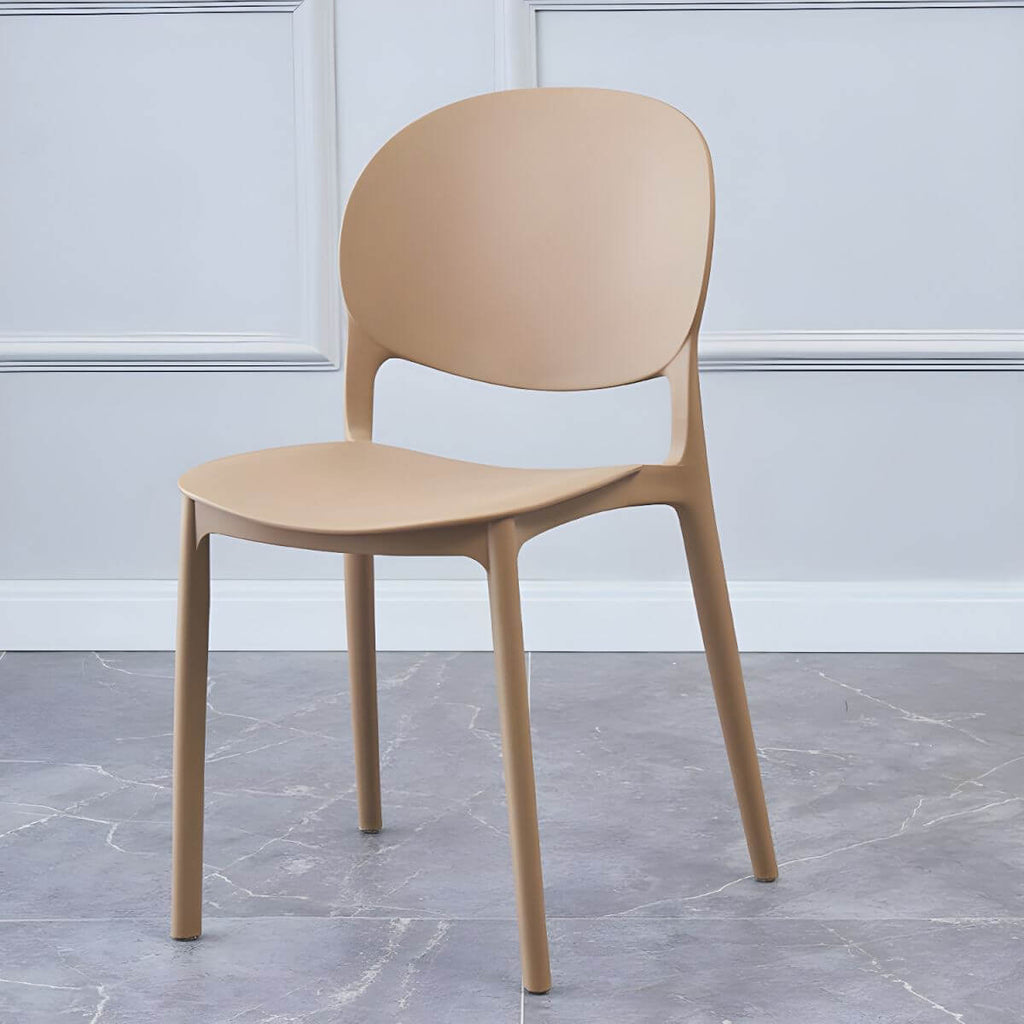 Scandinavian style stackable plastic and acrylic dining side chair for kitchen and dining