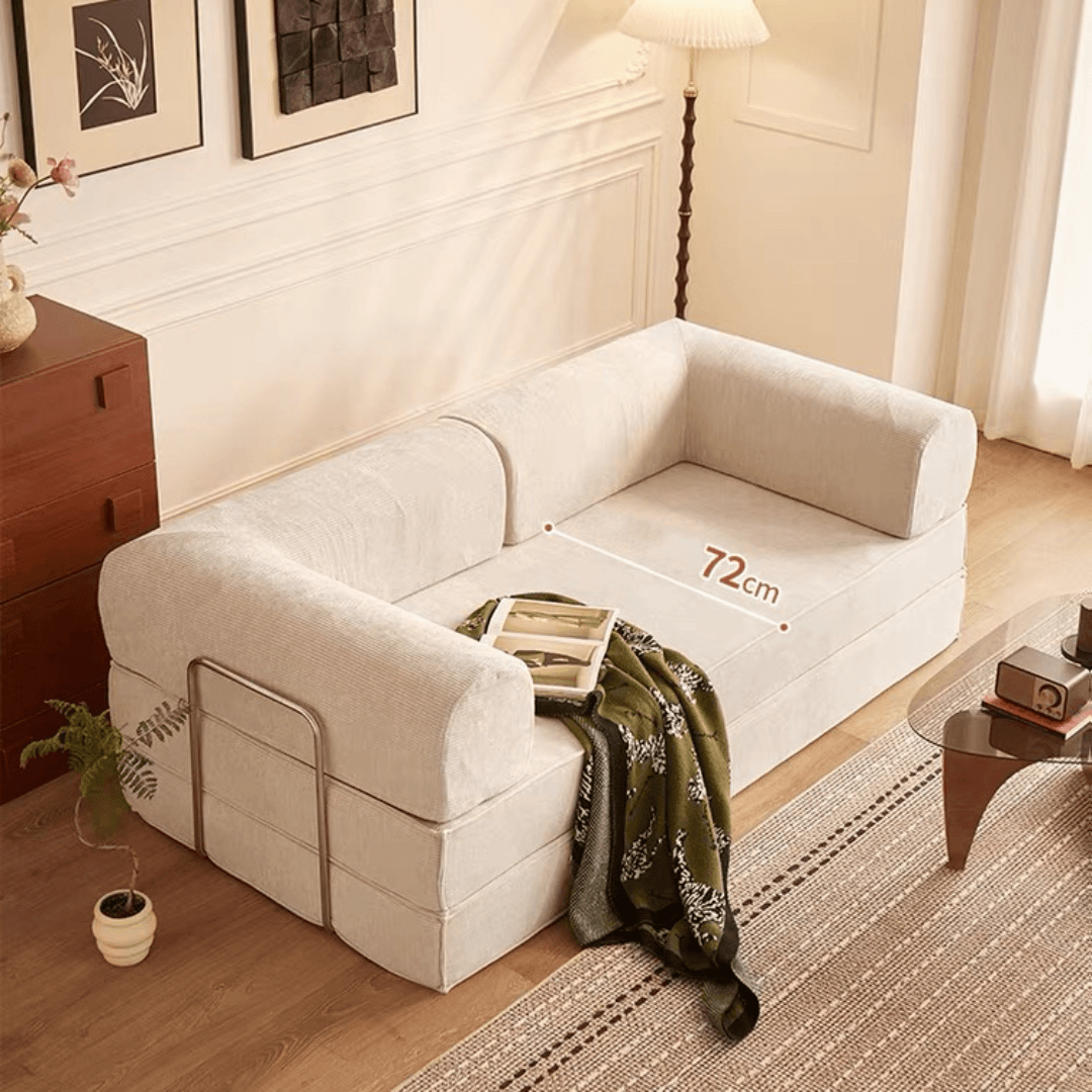 Elegant soft velvet 3-seater sofa bed with modern design and easy maintenance