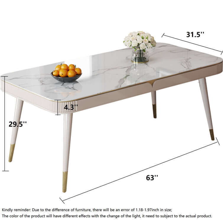 Modern sintered stone dining table featuring built-in storage drawers for convenience