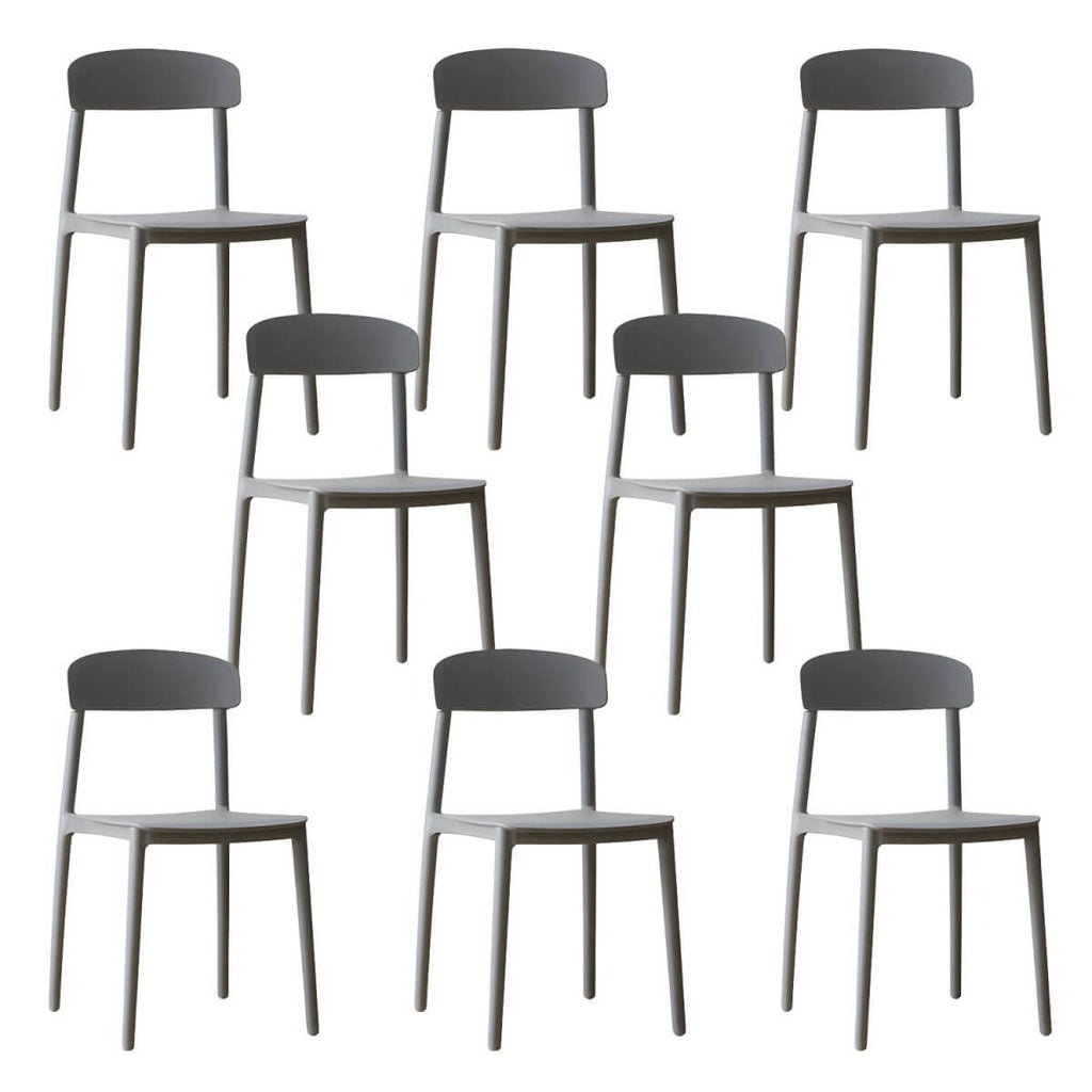 Scandinavian style low back kitchen and dining chair made of plastic and acrylic