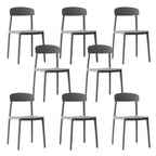 Scandinavian style low back kitchen and dining chair made of plastic and acrylic