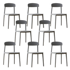 Scandinavian Style Plastic & Acrylic Kitchen & Dining Chair with Low Back Dining Chairs