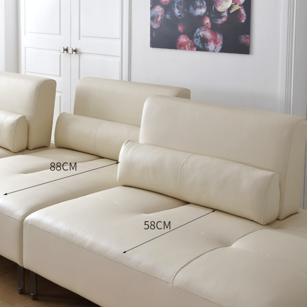 Cream white ergonomic sofa with transformable comfort and contemporary design