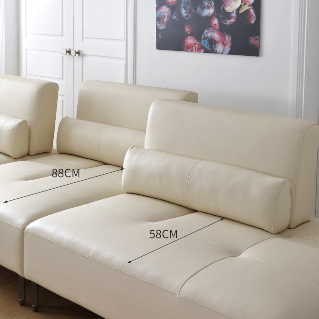 Cream white ergonomic sofa with transformable comfort and contemporary design
