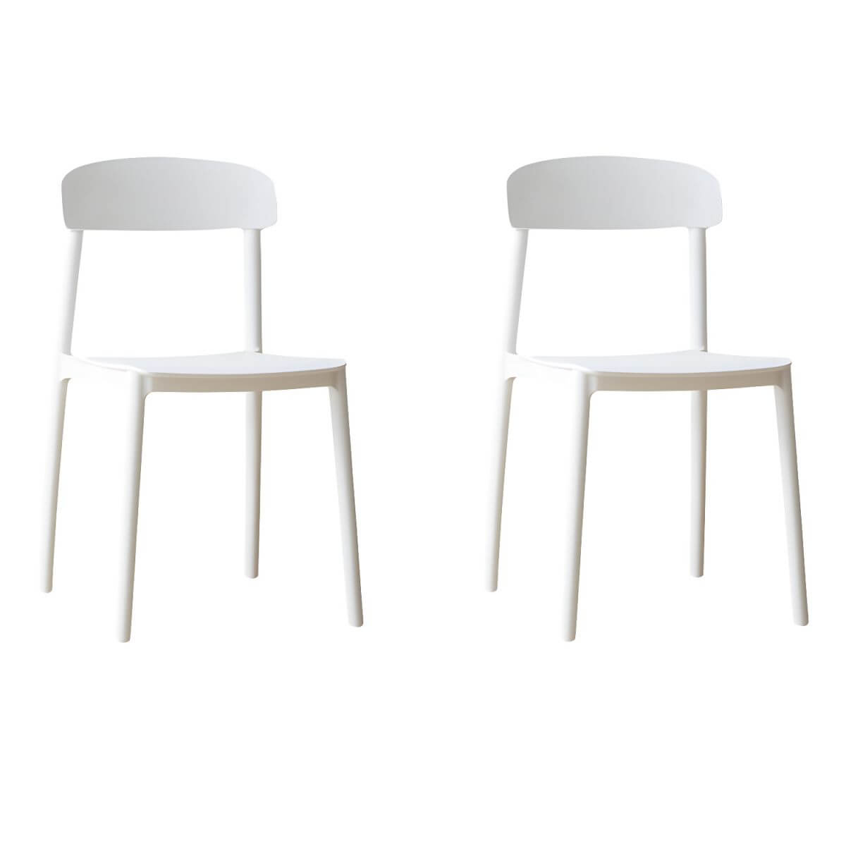 Scandinavian style low back kitchen and dining chair made of plastic and acrylic