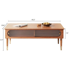 Rectangular Wooden Storage Coffee Table for Living Room