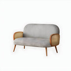 Contemporary wooden sofa with stain-resistant polyester upholstery for living room