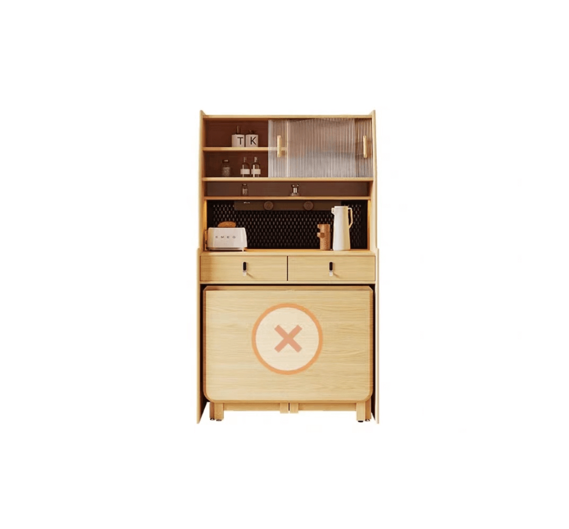 Scandinavian-inspired folding table designed to save space, ideal for family meals and gatherings