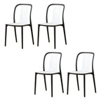 Low-back plastic and acrylic side chair with modern style for kitchen and dining areas