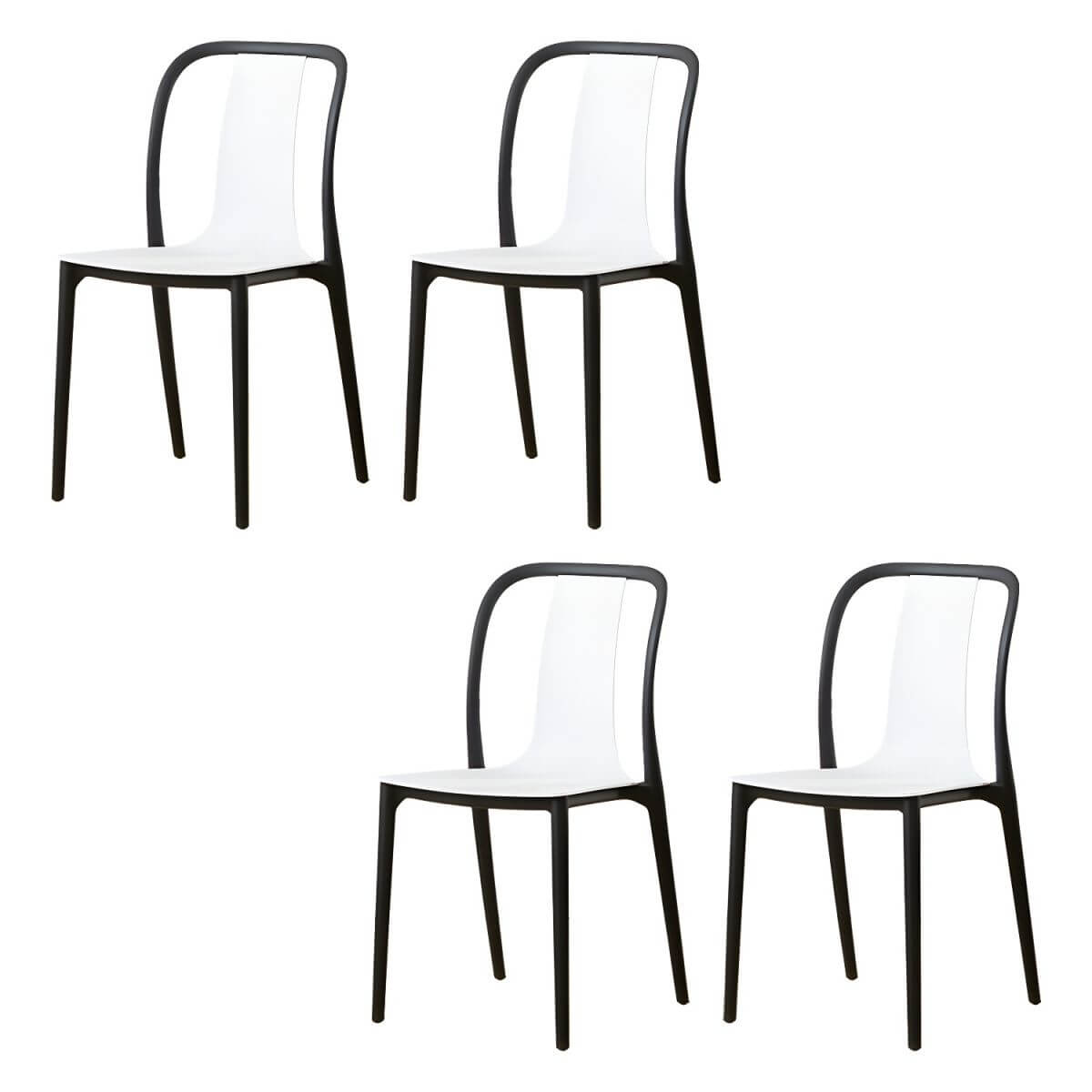 Low-back plastic and acrylic side chair with modern style for kitchen and dining areas