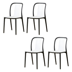 Modern Style Low-Back Plastic & Acrylic Side Chair for Kitchen & Dining Dining Chairs