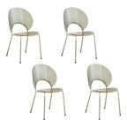 Scandinavian style stackable armless side chair made of plastic and acrylic for dining
