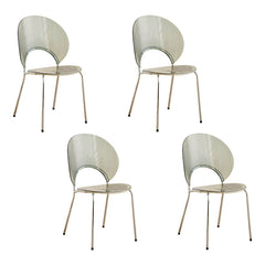 Scandinavian Style Stackable Armless Side Chair in Plastic & Acrylic Dining Chairs