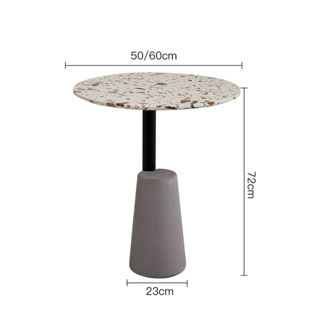 Modern terrazzo coffee table with stylish design, perfect for cozy living spaces