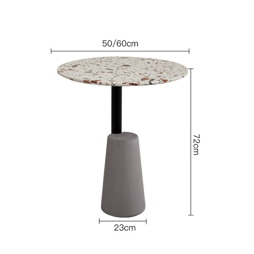 Modern terrazzo coffee table with stylish design, perfect for cozy living spaces
