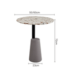 Modern terrazzo coffee table with stylish design, perfect for cozy living spaces