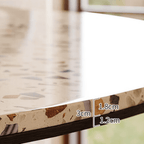 Round terrazzo dining table with durable design, perfect for home gatherings