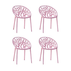 Scandinavian Style Plastic & Acrylic Sloped Arm Chair for Kitchen & Dining Dining Chairs