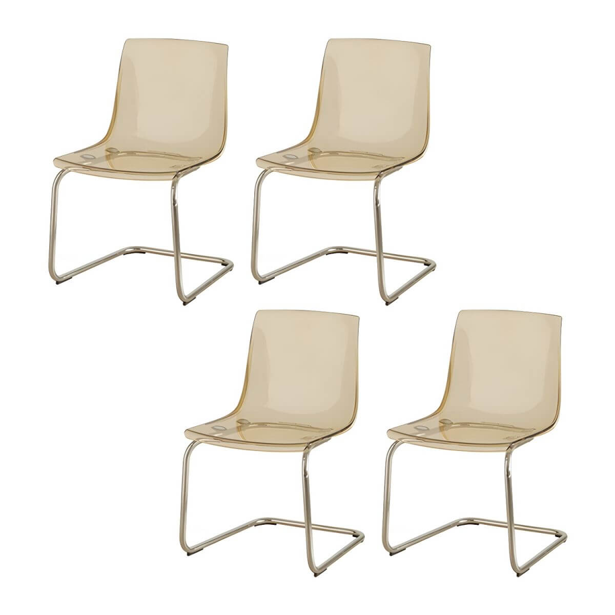Scandinavian style low back side chair made of plastic and acrylic, ideal for kitchen and dining areas
