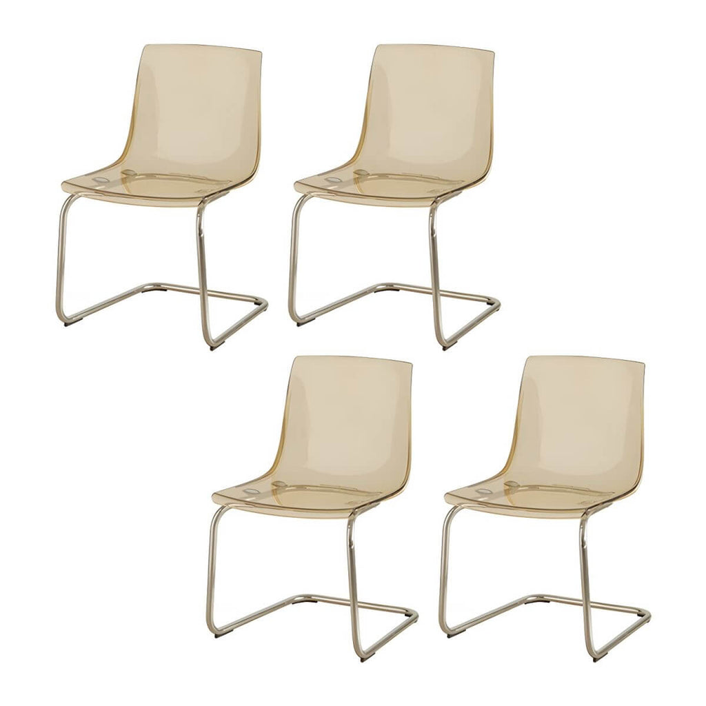 Scandinavian style low back side chair made of plastic and acrylic, ideal for kitchen and dining areas