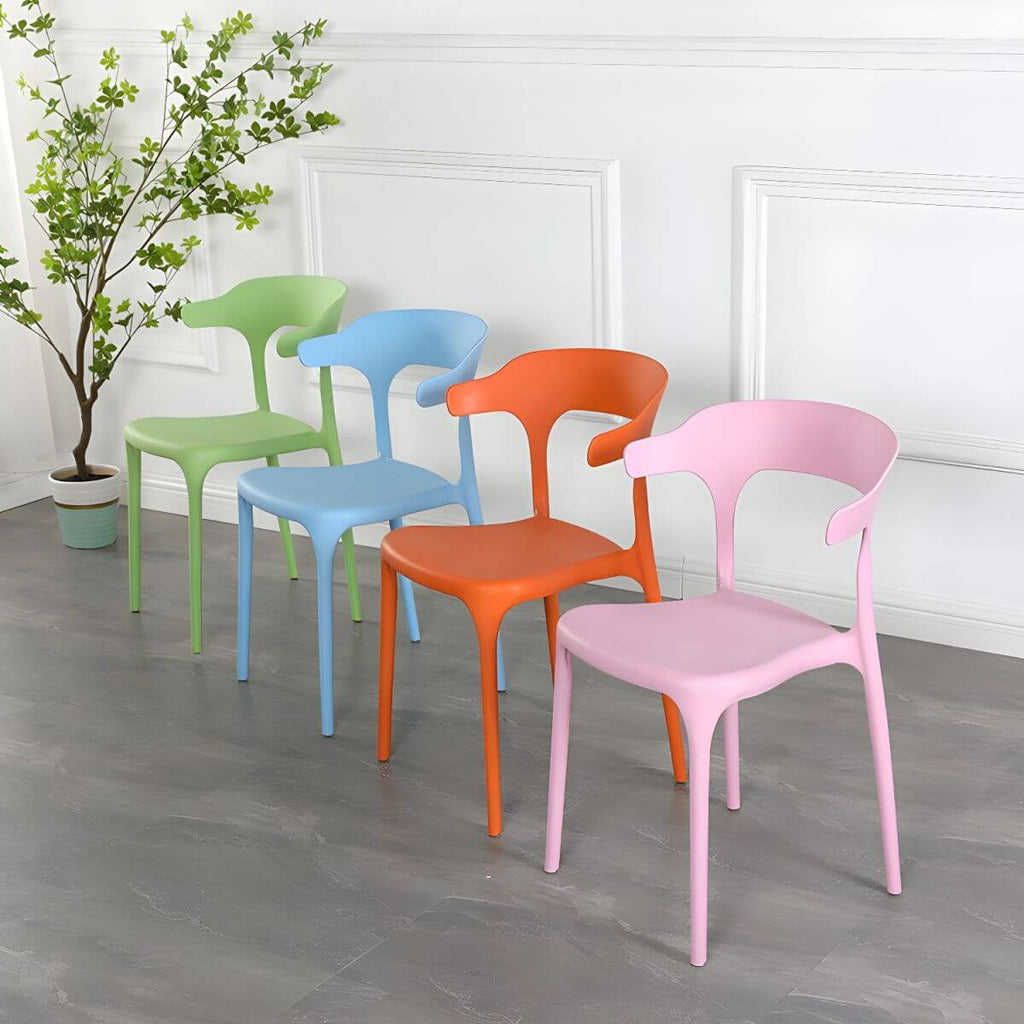 Stackable Nordic acrylic dining chair with backrest and acrylic legs