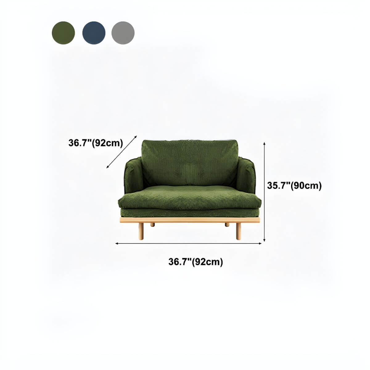 Modern polyester sofa settee with recessed arms and tight back, ideal for living room seating