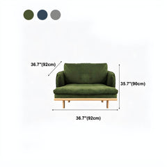 Modern Style Polyester Sofa Recessed Arm Tight Back Settee for Living Room Sofa