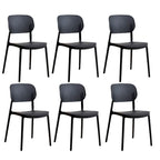 Stackable Scandinavian style plastic and acrylic side chair with low back for dining