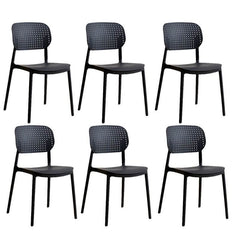 Scandinavian Style Stackable Plastic & Acrylic Side Chair with Low Back Dining Chairs