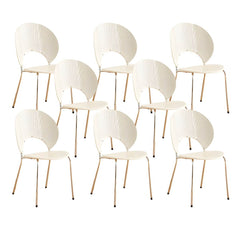 Scandinavian Style Stackable Plastic & Acrylic Side Chair with Silver Legs Dining Chairs