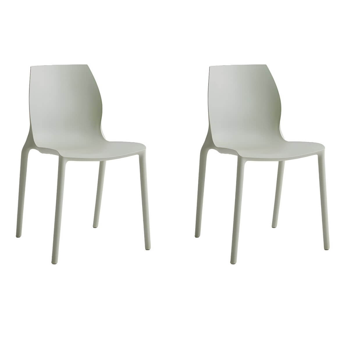 Stackable modern Scandinavian plastic and acrylic chair for kitchen and dining use
