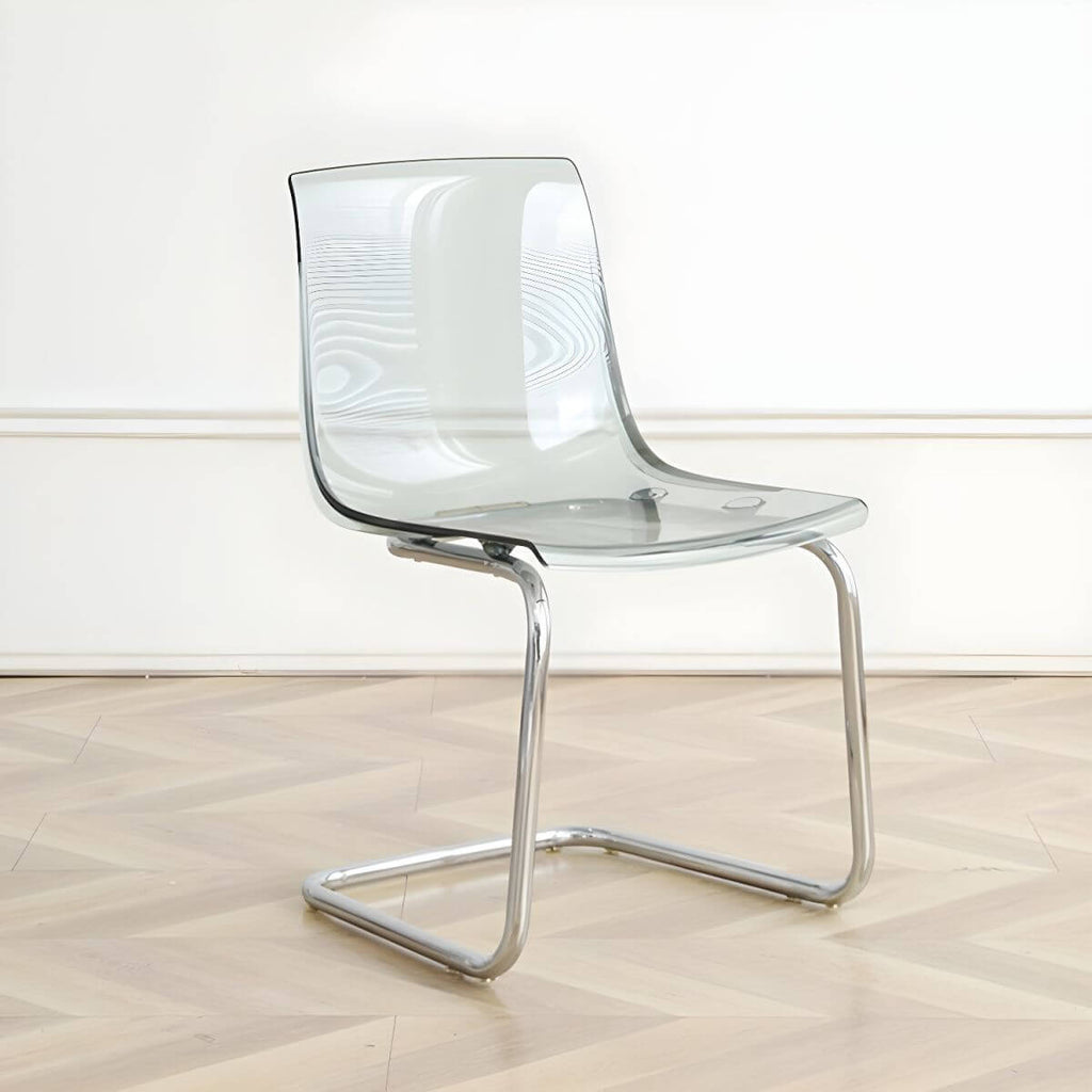 Scandinavian style plastic and acrylic non-upholstered side dining chair