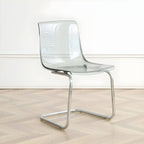 Scandinavian style plastic and acrylic non-upholstered side dining chair