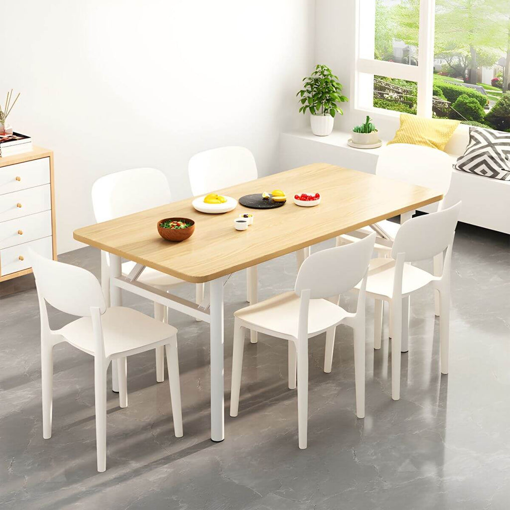 Stackable Nordic acrylic dining chair with backrest and acrylic legs