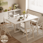 Folding dining table with storage, space-saving and multi-purpose design for small spaces