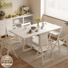 Space-Saving Multi-Purpose Folding Dining Table with Storage