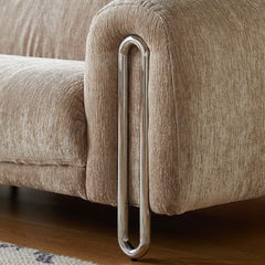 Contemporary Chenille Lounge Sofa with Removable Couch Cover