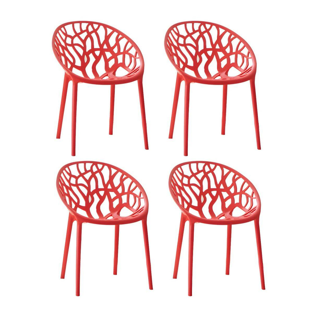 Scandinavian style sloped arm chair made of plastic and acrylic, ideal for kitchen and dining areas