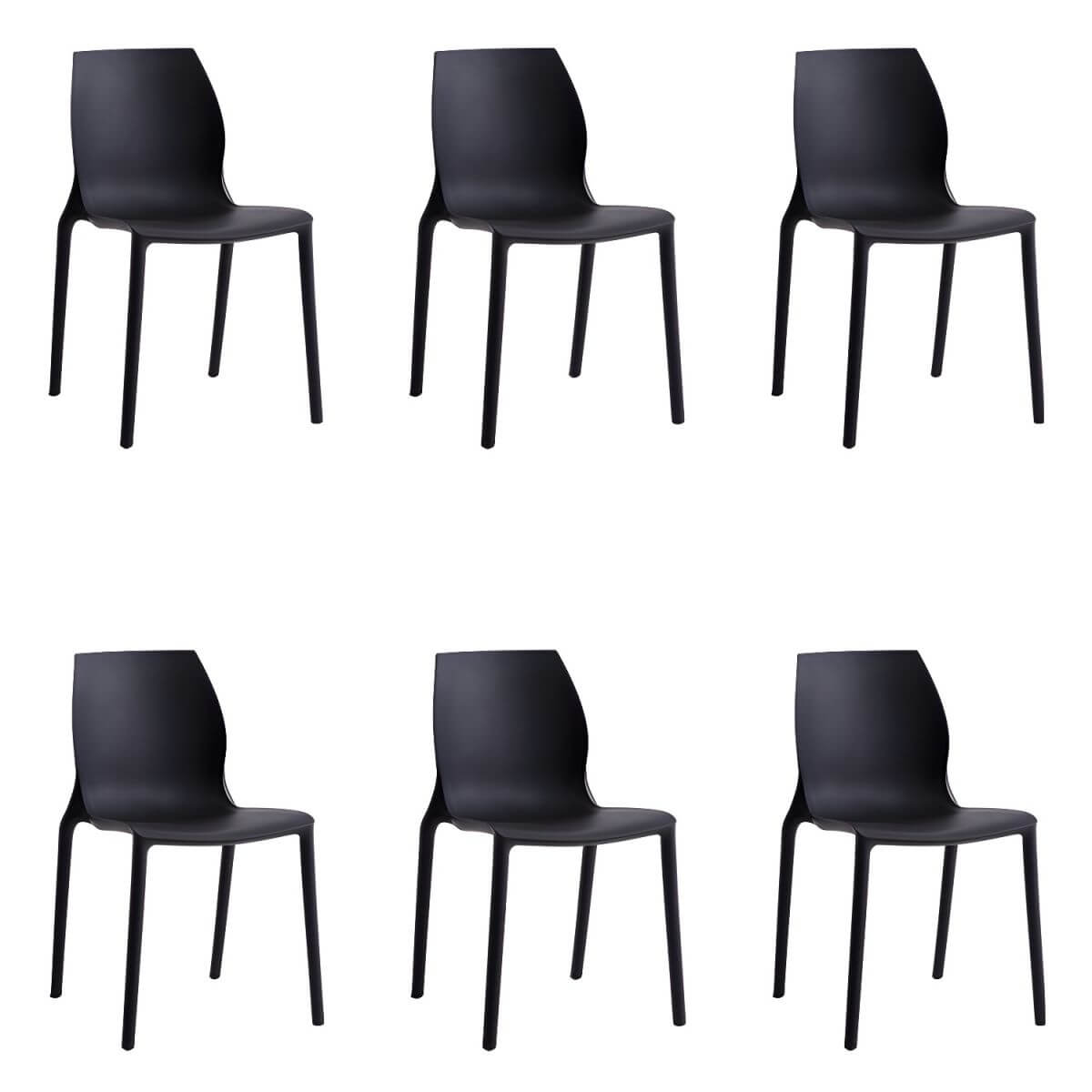 Stackable modern Scandinavian plastic and acrylic chair for kitchen and dining use
